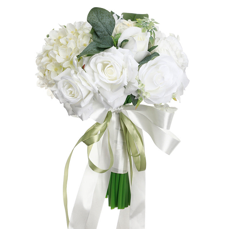 Wedding Flower For The Groom And Bride, Simulated Rose Wedding Bouquet, WF09