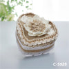 Heart-Shaped Linen Fabric Wedding Ring pillow Creative Lace Bowknot Ring Box Small Portable, JZH-5929