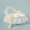 Lace Bow Decorated Portable Flower Basket, HL-5725