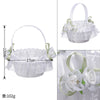 Wedding Flower Basket Flower Girl Bridesmaid Sprinkle Flower Basket White Bow Decoration, HL-5782