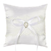 White Wedding Ring Pillow Set Bow Knot Lace Decoration, JZH-5978