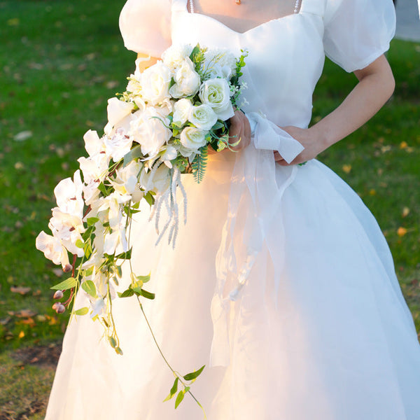 Wedding Flower For The Groom And Bride, Simulated Rose Wedding Bouquet, WF13