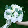 Wedding Flower For The Groom And Bride, Simulated Rose Wedding Bouquet, WF09