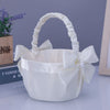 Wedding Flower Basket Flower Girl Bridesmaid Sprinkle Flower Basket White Bow Decoration, HL-5782