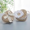 Heart-Shaped Linen Fabric Wedding Ring pillow Creative Lace Bowknot Ring Box Small Portable, JZH-5929