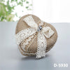 Heart-Shaped Linen Fabric Wedding Ring pillow Creative Lace Bowknot Ring Box Small Portable, JZH-5929