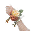 New Wedding Mori Wrist Flower Bride Bridesmaid Hand Flower Rose Green Leaf Wrist Flower, CG61453
