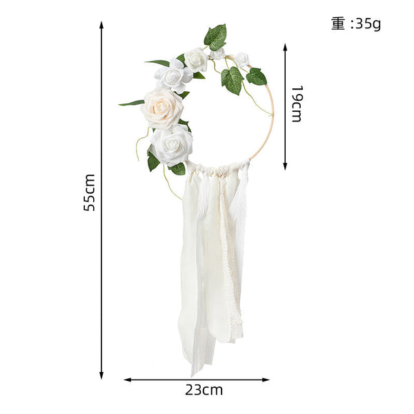 New Home Simulation Gardening Decoration Wreath Tassel Hanging Decoration Creative Hand holding flower, CF4043